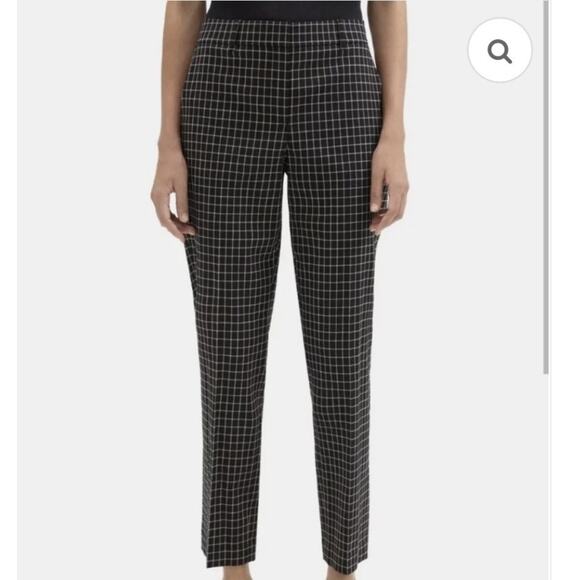 Theory Testra Grid Wool Blend Pants Size 8 - Picture 1 of 6